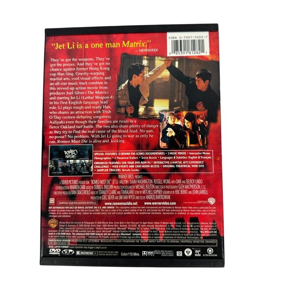 Romeo Must Die Jet Li Aaliyah Warner Bros Action Romance Martial Arts DVD 2000 - Picture 2 of 7